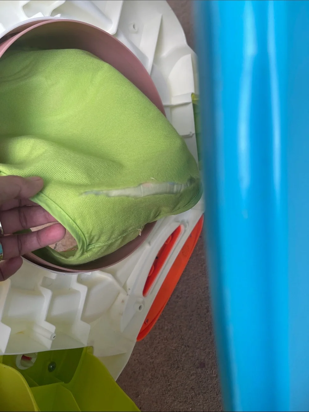Baby Activity Seat with Green Patterned Seat and Multicolor Toys